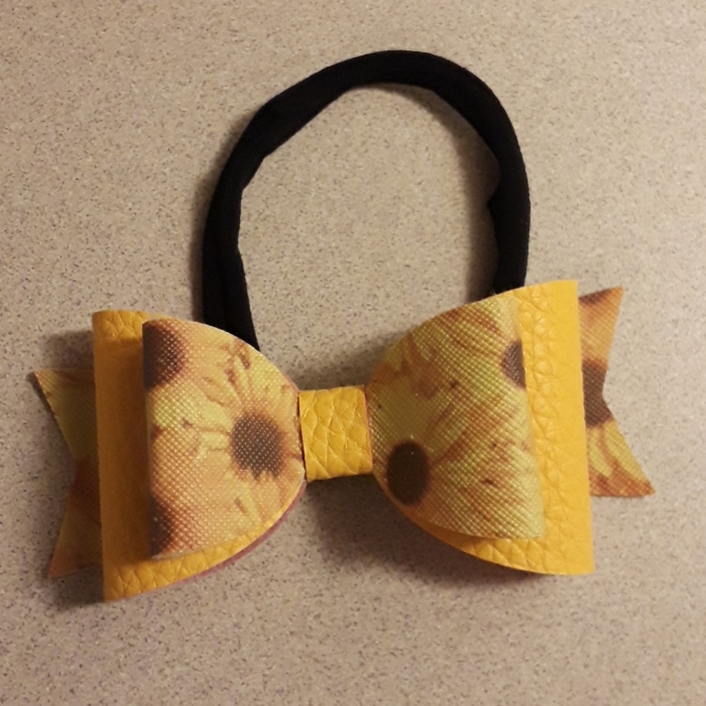 sunflower bow headband